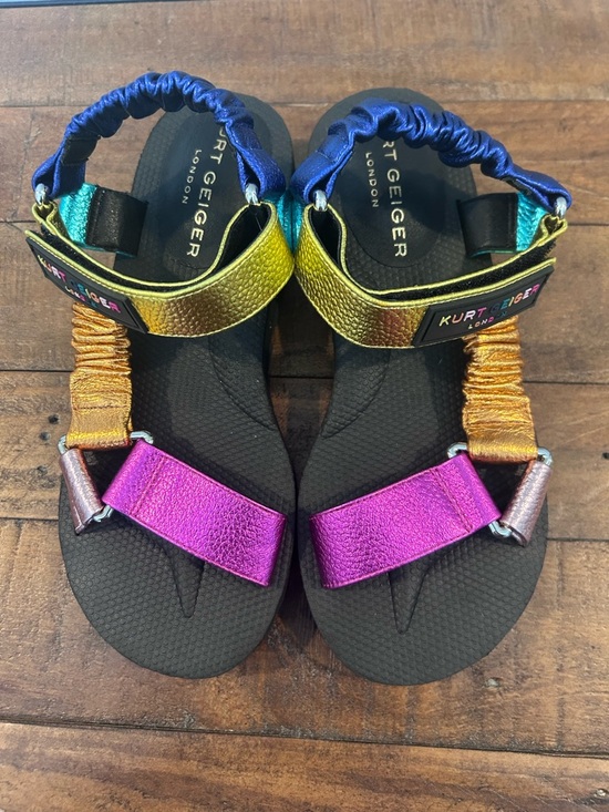 Kurt Geiger Shoes - Kurt Geiger London Orion Slingback Metallic Rainbow Platform Sandal. 36.5) 5.5-6